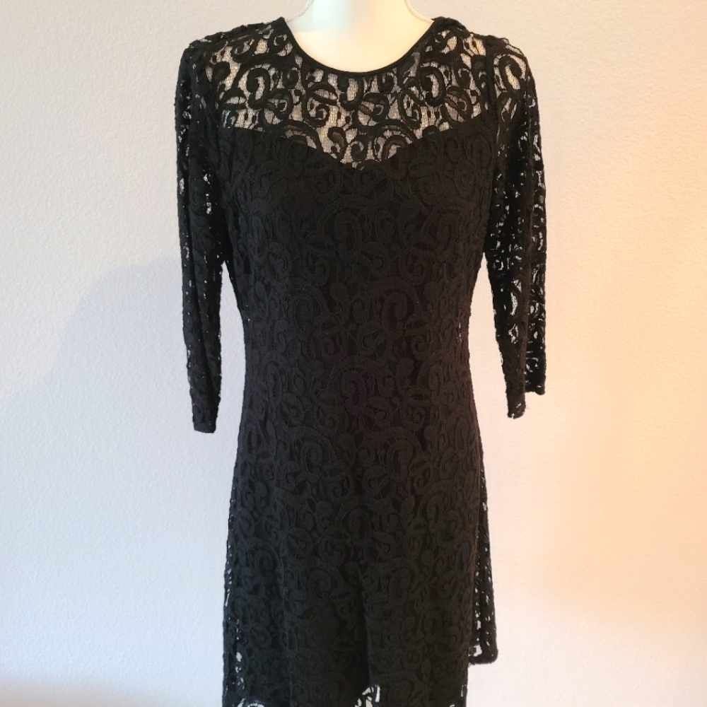 Marc New York, Andrew Marc Black Lace Dress, Sz 6